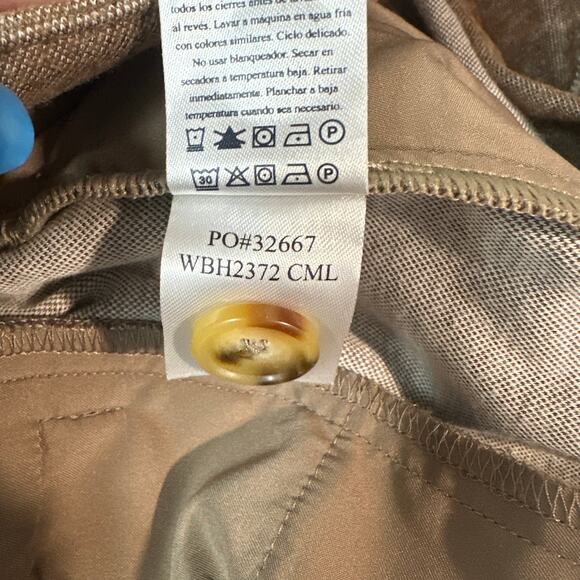 Faherty Dream Flannel Trouser Pants Cotton High Rise Pleated Wide Leg Camel Tan - Picture 10 of 11